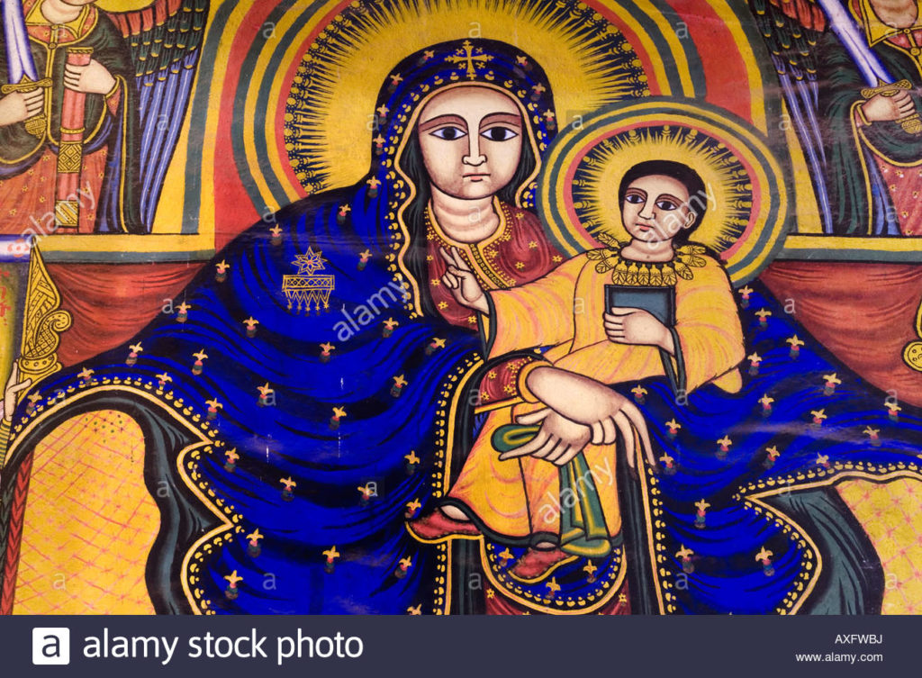 wall-painting-drawn-in-6th-centry-st-mary-church-aksum-ethiopia-world-AXFWBJ WUIKI W ATTRIBUTION Stavrev miko